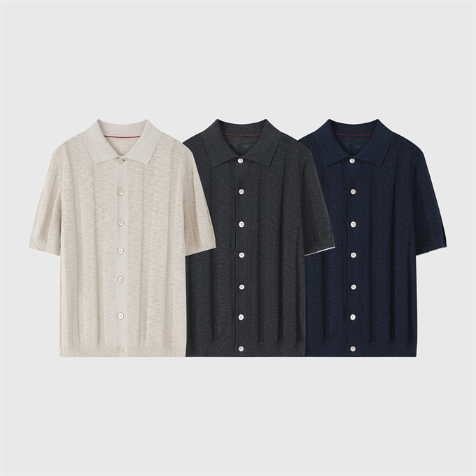 brunello cucinelli rib jacquard knit short-sleeve cardigan